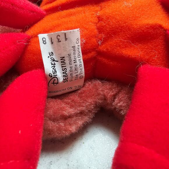 Disney The Little Mermaid Sebastian Crab Plush Small 10” Stuffed Animal Plush - Picture 7 of 9